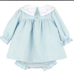 NWT Sophie & Lucas blue scallop float  corduroy dress 6 mo